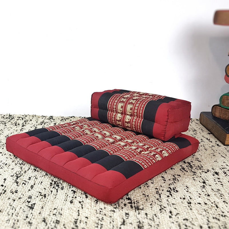 Meditation Cushion with Seating Block Set Red Elephant - Home & Garden > Decor - Rivercity House & Home Co. (ABN 18 642 972 209) - Affordable Modern Furniture Australia