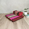 Meditation Cushion with Seating Block Set Pink & Red