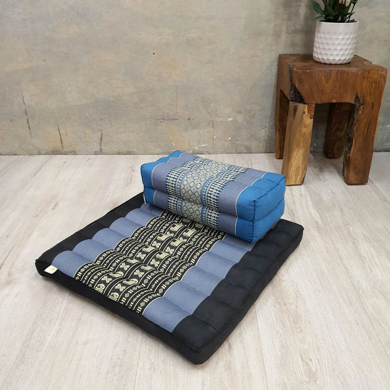 Meditation Cushion with Seating Block Set Blue Pack - Home & Garden > Decor - Rivercity House & Home Co. (ABN 18 642 972 209) - Affordable Modern Furniture Australia