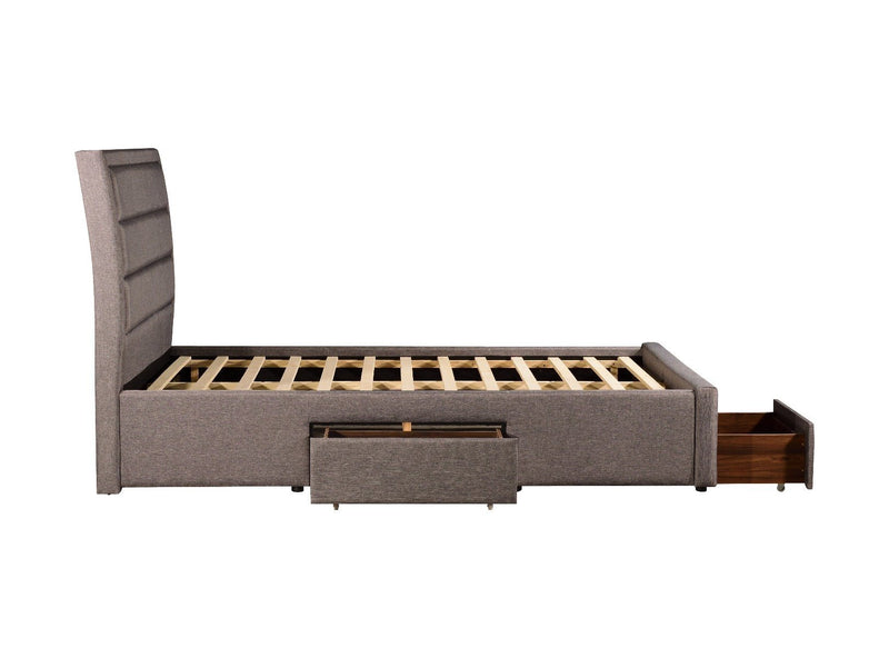 Megan Queen Bed Frame Light Grey - Rivercity House & Home Co. (ABN 18 642 972 209) - Affordable Modern Furniture Australia