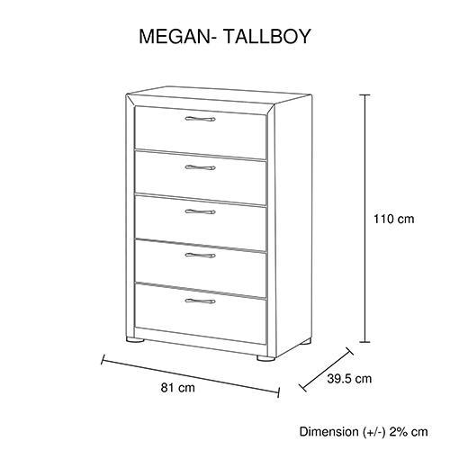 Megan Tallboy Grey - Furniture > Bedroom - Rivercity House And Home Co.