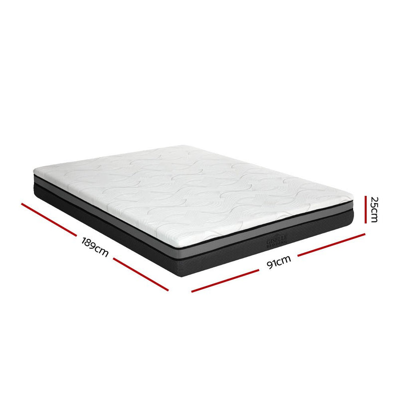 Belle Cool Gel Memory Foam Single Mattress 25cm Thick - Single - Furniture > Mattresses - Rivercity House & Home Co. (ABN 18 642 972 209) - Affordable Modern Furniture Australia