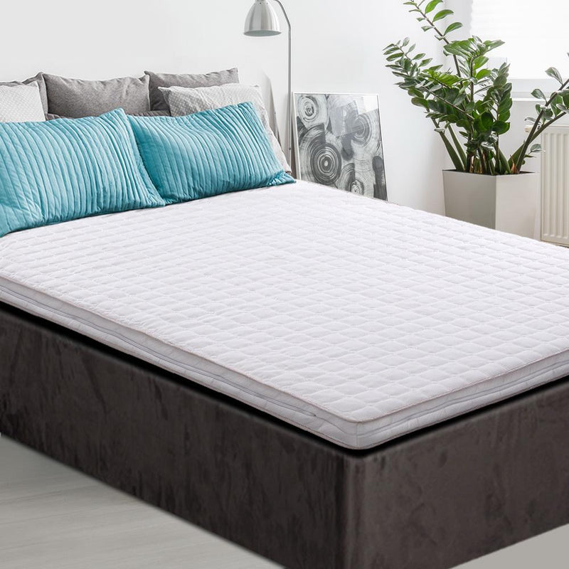 Memory Foam Mattress Topper Bed Underlay Cover King 7cm - Furniture > Mattresses - Rivercity House & Home Co. (ABN 18 642 972 209) - Affordable Modern Furniture Australia