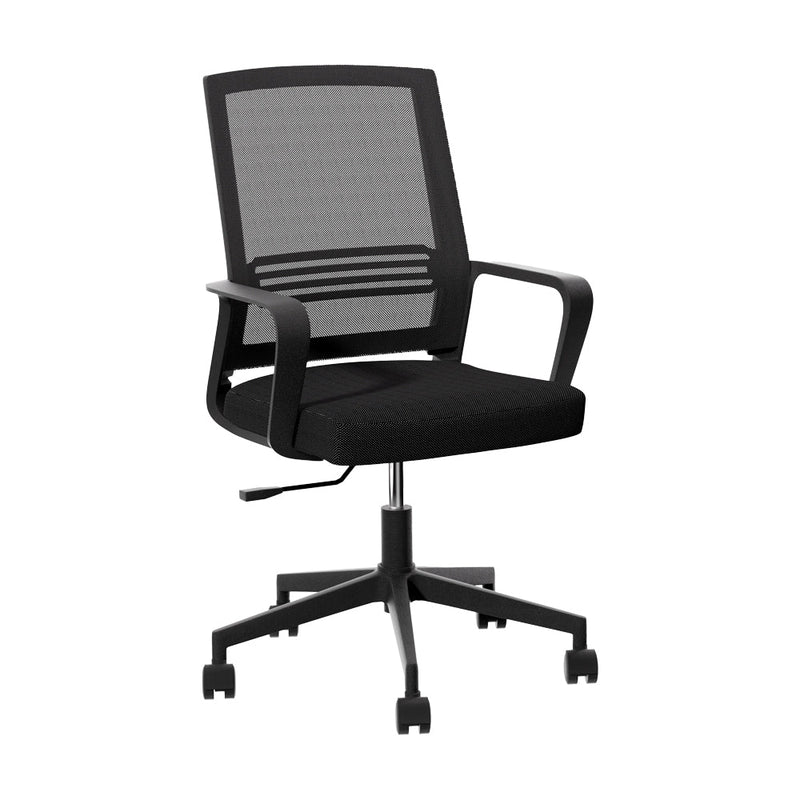 Mesh Office Chair Computer Gaming Desk Chairs Work Study Mid Back Black - Furniture > Office - Rivercity House & Home Co. (ABN 18 642 972 209)
