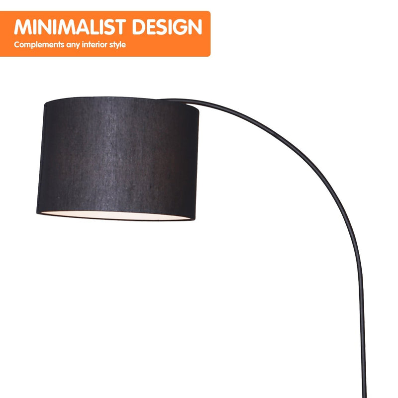 Metal Arc Arm Floor Lamp Shade Black - Home & Garden > Lighting - Rivercity House & Home Co. (ABN 18 642 972 209) - Affordable Modern Furniture Australia