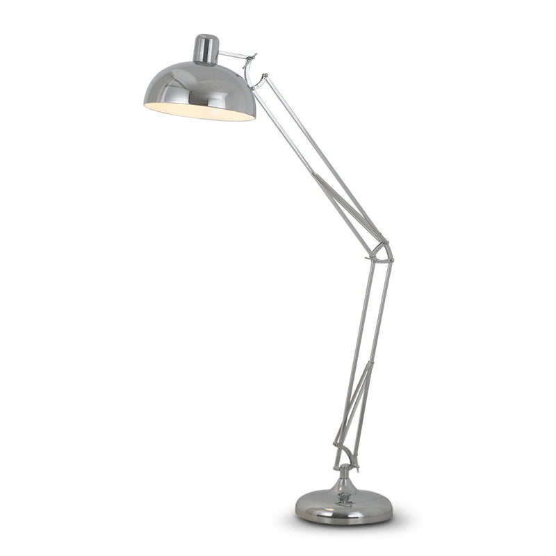 Metal Architect Floor Lamp Shade Adjustable Height - Chrome - Home & Garden > Lighting - Rivercity House & Home Co. (ABN 18 642 972 209) - Affordable Modern Furniture Australia