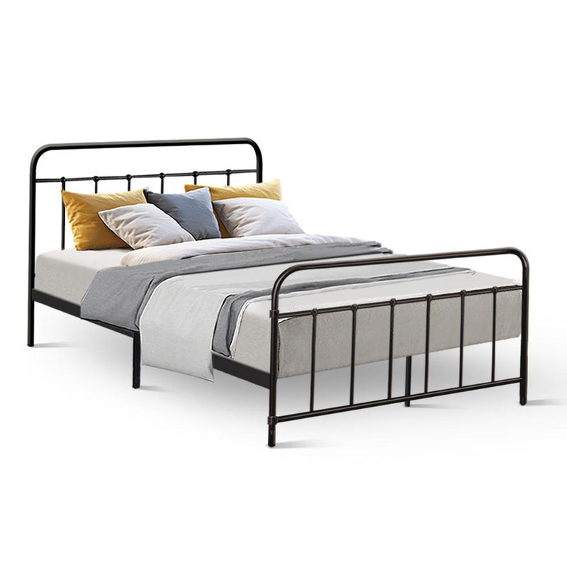 Metal Double Bed Frame Black - Furniture > Bedroom - Rivercity House & Home Co. (ABN 18 642 972 209) - Affordable Modern Furniture Australia