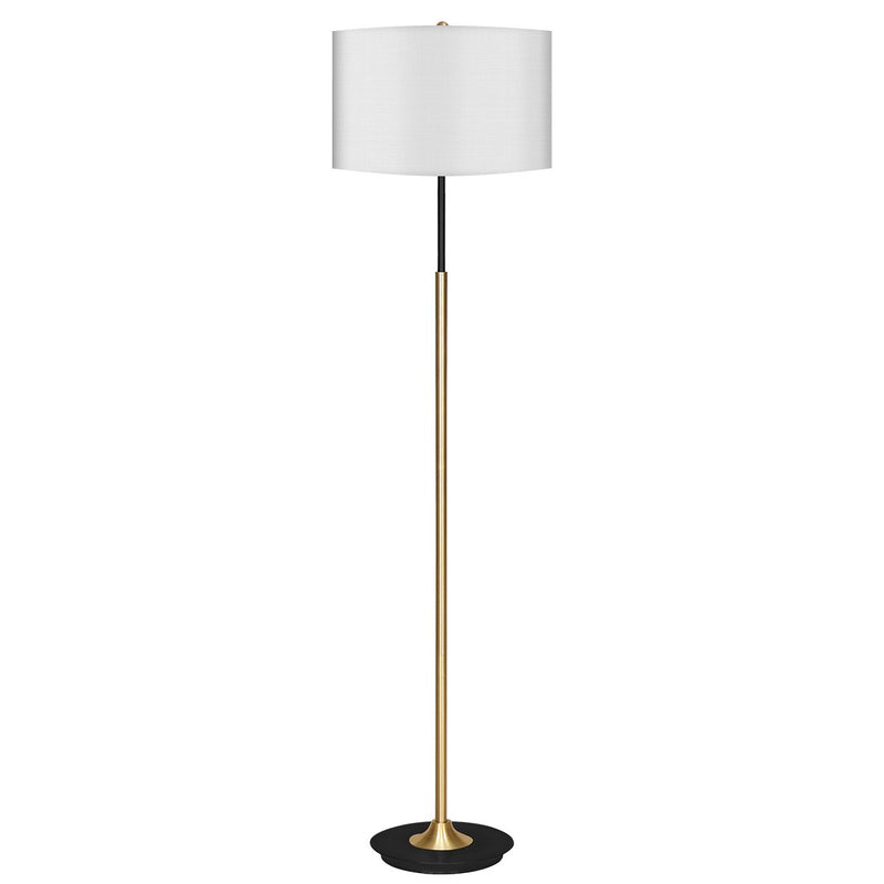 Metal Floor Lamp Brushed Brass Finish with White Shade - Home & Garden > Lighting - Rivercity House & Home Co. (ABN 18 642 972 209) - Affordable Modern Furniture Australia