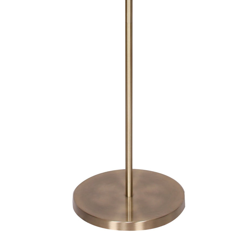 Metal Floor Lamp in Antique Brass Finish with Cream Linen Fabric Shade - Home & Garden > Lighting - Rivercity House & Home Co. (ABN 18 642 972 209) - Affordable Modern Furniture Australia
