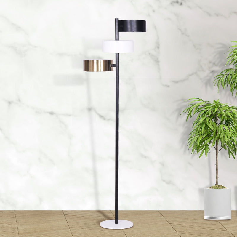 Metal Floor Lamp with 3 Swirl Shades - Home & Garden > Lighting - Rivercity House & Home Co. (ABN 18 642 972 209) - Affordable Modern Furniture Australia