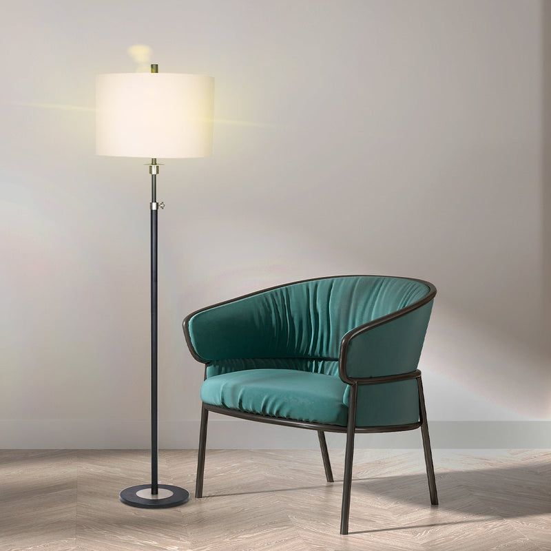 Metal Floor Lamp with Cream Drum Shade - Home & Garden > Lighting - Rivercity House & Home Co. (ABN 18 642 972 209) - Affordable Modern Furniture Australia