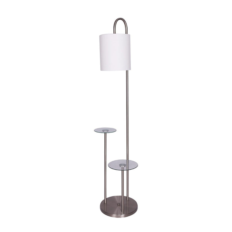 Metal Floor Lamp with Glass Shelves - Home & Garden > Lighting - Rivercity House & Home Co. (ABN 18 642 972 209) - Affordable Modern Furniture Australia