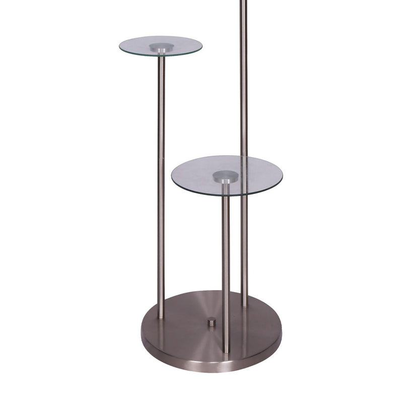 Metal Floor Lamp with Glass Shelves - Home & Garden > Lighting - Rivercity House & Home Co. (ABN 18 642 972 209) - Affordable Modern Furniture Australia