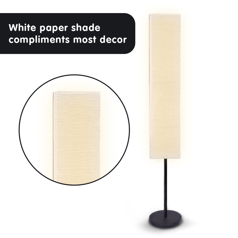Metal Floor Lamp with White Paper Wrinkle Shade Light Stand - Home & Garden > Lighting - Rivercity House & Home Co. (ABN 18 642 972 209) - Affordable Modern Furniture Australia