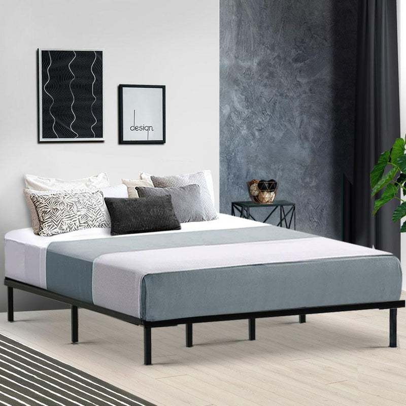 Metal King Bed Frame Black - Furniture > Bedroom - Rivercity House & Home Co. (ABN 18 642 972 209) - Affordable Modern Furniture Australia
