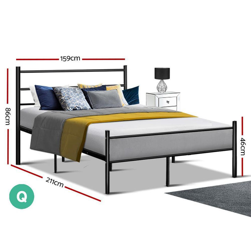 Metal Queen Bed Frame Black - Furniture > Bedroom - Rivercity House And Home Co.