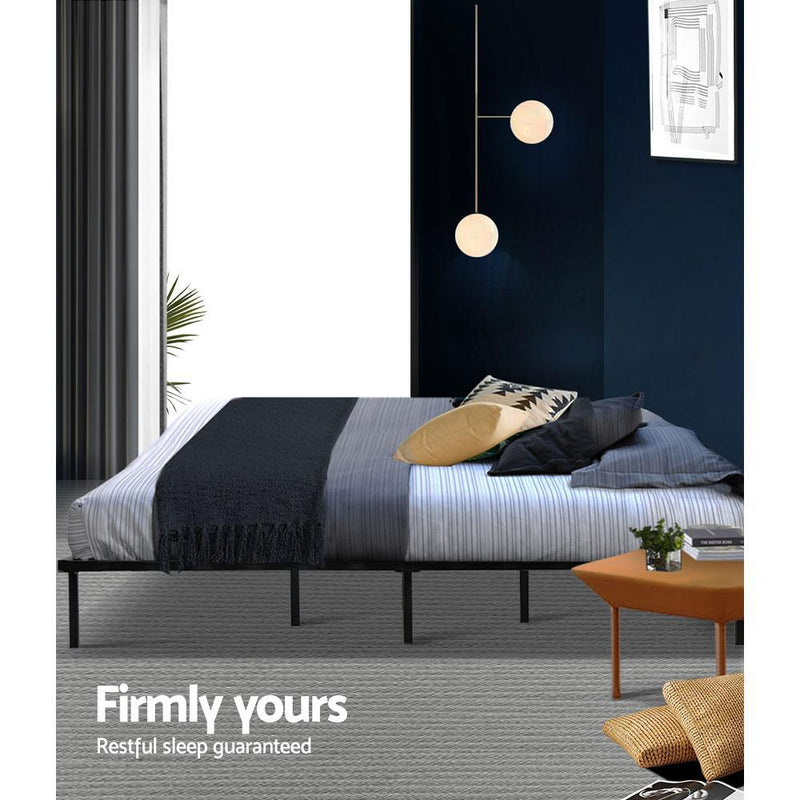 Metal Queen Bed Frame Black - Rivercity House & Home Co. (ABN 18 642 972 209) - Affordable Modern Furniture Australia