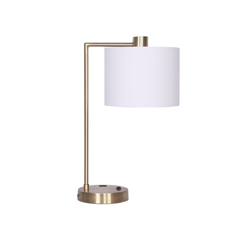 Metal Task Lamp with USB Charging Port Antique Brass Finish - Home & Garden > Lighting - Rivercity House & Home Co. (ABN 18 642 972 209) - Affordable Modern Furniture Australia