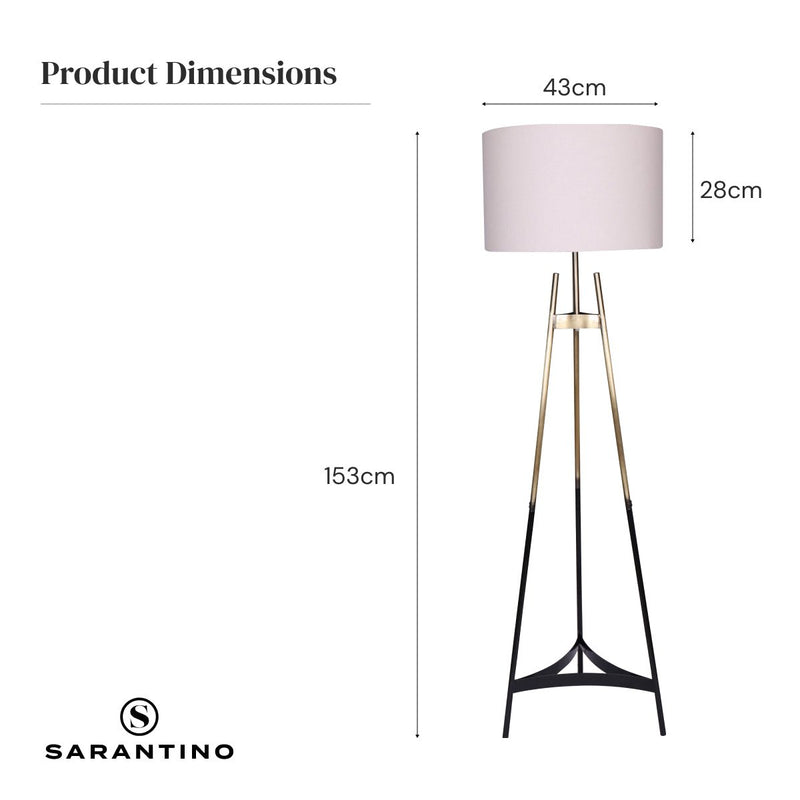 Metal Tripod Electric Floor Lamp Gradient Finish - Home & Garden > Lighting - Rivercity House & Home Co. (ABN 18 642 972 209) - Affordable Modern Furniture Australia