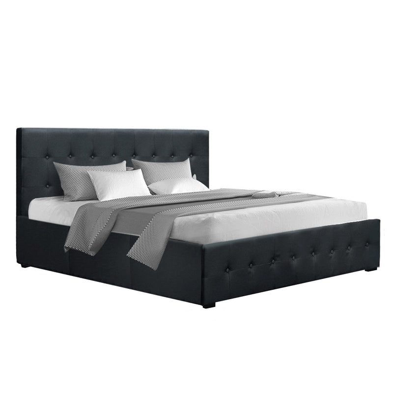 Mindil Storage Queen Bed Frame Charcoal - Furniture > Bedroom - Rivercity House & Home Co. (ABN 18 642 972 209) - Affordable Modern Furniture Australia