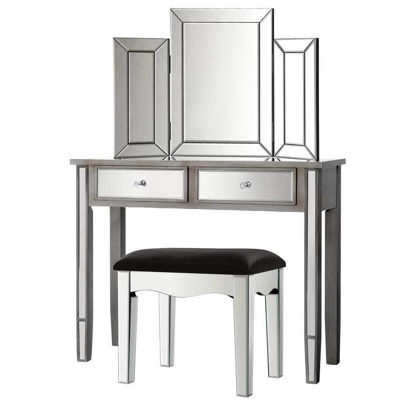 Mirrored Furniture Dressing Table Dresser Mirror Stool Chest of Drawers - Furniture - Rivercity House & Home Co. (ABN 18 642 972 209) - Affordable Modern Furniture Australia