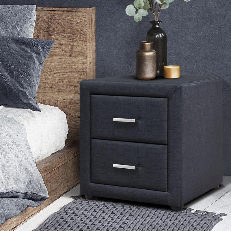 Moda Bedside Table Charcoal - Rivercity House & Home Co. (ABN 18 642 972 209) - Affordable Modern Furniture Australia