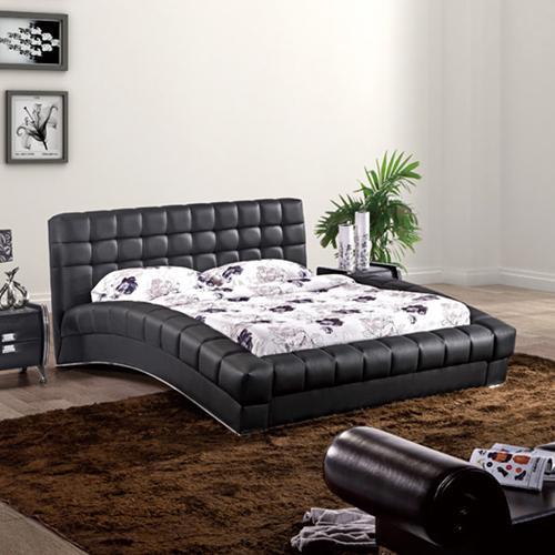Modern EleganceLeather Queen Bed Frame Black - Furniture > Bedroom - Rivercity House & Home Co. (ABN 18 642 972 209) - Affordable Modern Furniture Australia