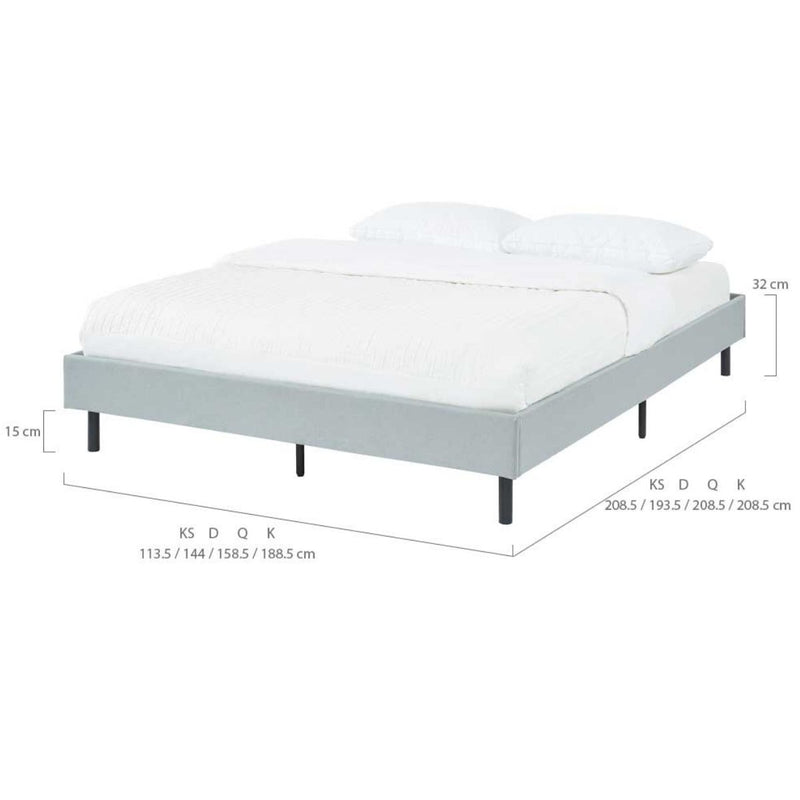 Modern Minimalist Stone Grey Bed Base Frame King - Furniture > Bedroom - Rivercity House And Home Co.