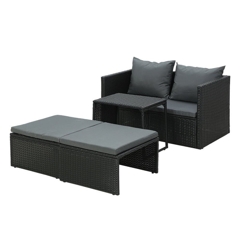 Multi Function Outdoor Setting - Black - Furniture > Outdoor - Rivercity House & Home Co. (ABN 18 642 972 209) - Affordable Modern Furniture Australia