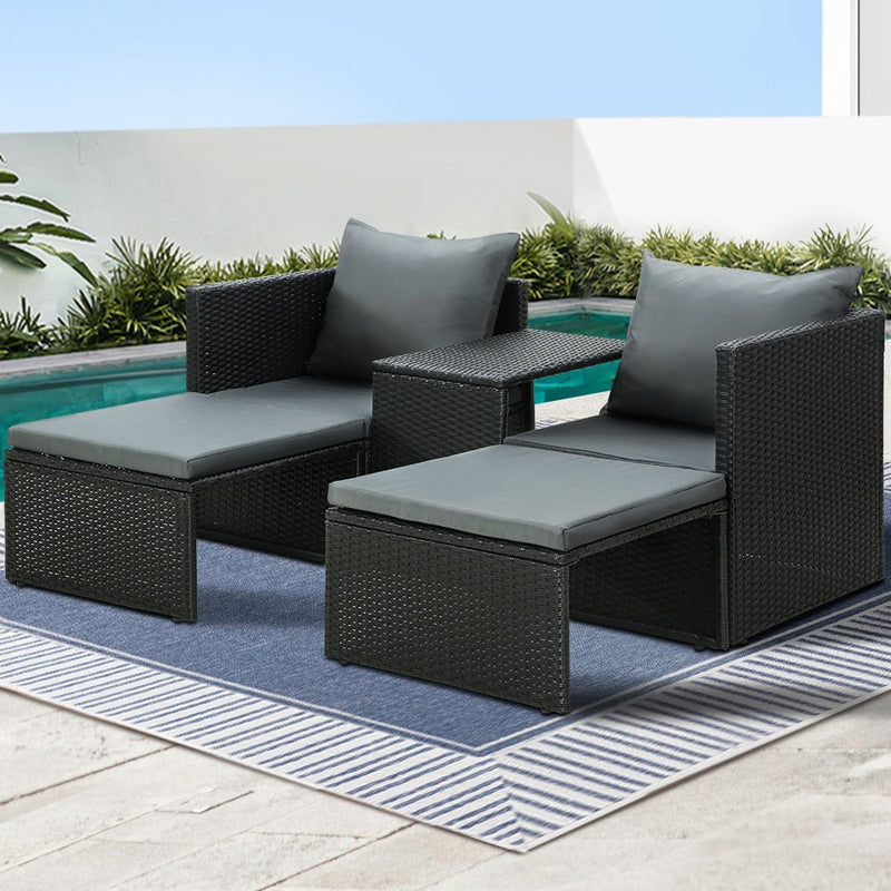 Multi Function Outdoor Setting - Black - Furniture > Outdoor - Rivercity House & Home Co. (ABN 18 642 972 209) - Affordable Modern Furniture Australia