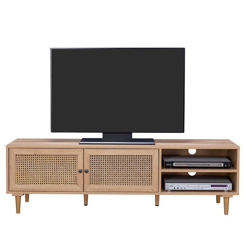 Rattan TV Stand Entertainment Unit With 2 Doors & Shelves - Furniture > Living Room - Rivercity House & Home Co. (ABN 18 642 972 209) - Affordable Modern Furniture Australia