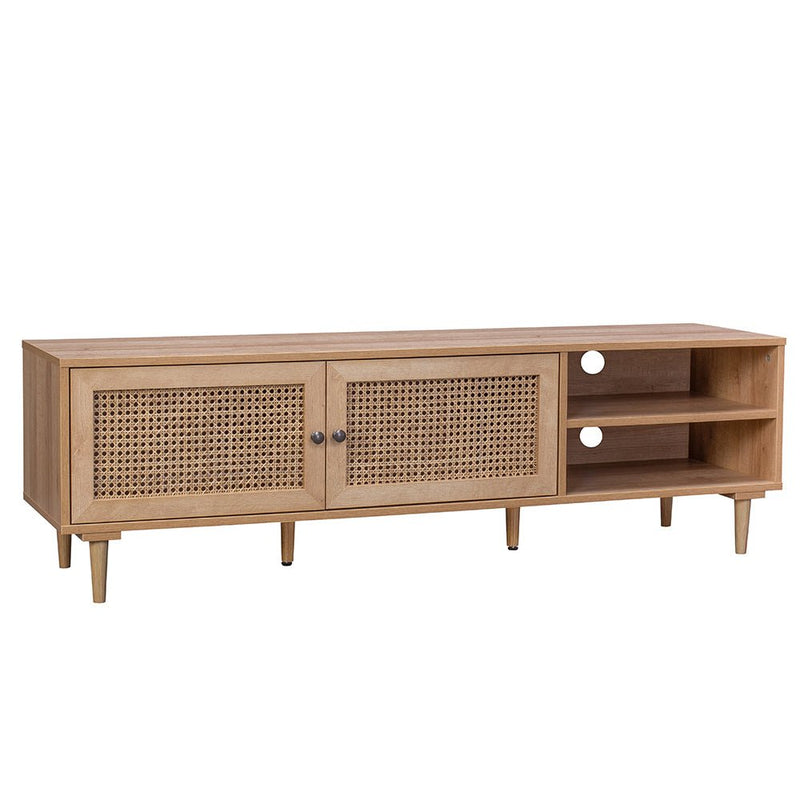 Rattan TV Stand Entertainment Unit With 2 Doors & Shelves - Furniture > Living Room - Rivercity House & Home Co. (ABN 18 642 972 209) - Affordable Modern Furniture Australia