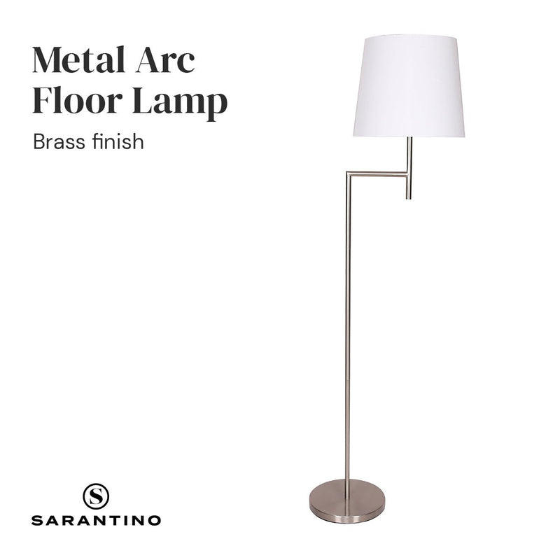 Nickel Metal Arc Floor Lamp - Home & Garden > Lighting - Rivercity House & Home Co. (ABN 18 642 972 209) - Affordable Modern Furniture Australia