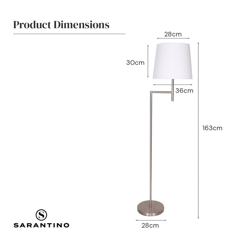 Nickel Metal Arc Floor Lamp - Home & Garden > Lighting - Rivercity House & Home Co. (ABN 18 642 972 209) - Affordable Modern Furniture Australia