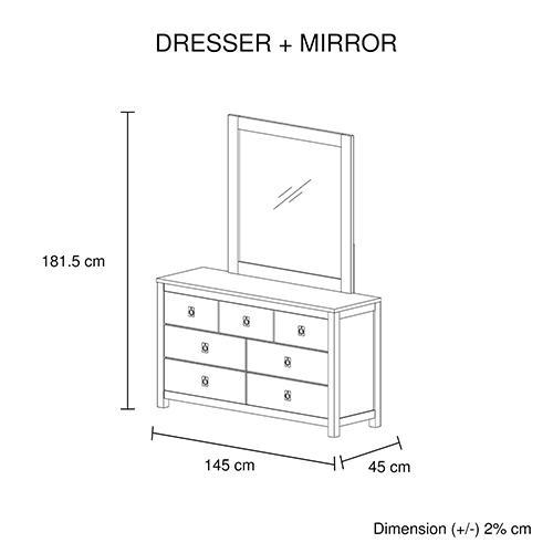 Noe Dresser With Mirror - Rivercity House & Home Co. (ABN 18 642 972 209) - Affordable Modern Furniture Australia