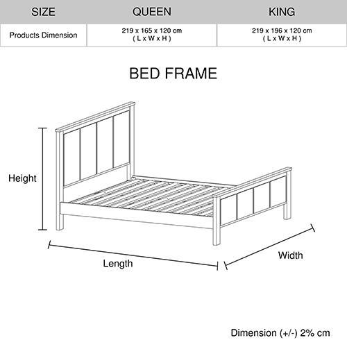 Noe Queen Bed Frame White Ash - Rivercity House & Home Co. (ABN 18 642 972 209) - Affordable Modern Furniture Australia
