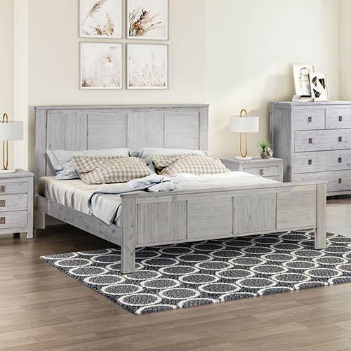 Noe Queen Bed Frame White Ash - Rivercity House & Home Co. (ABN 18 642 972 209) - Affordable Modern Furniture Australia