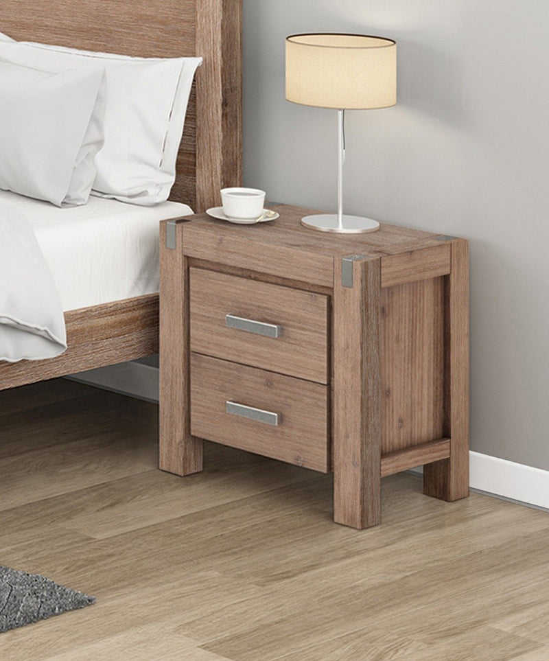 Nowra 2 Drawer Bedside Table - Rivercity House & Home Co. (ABN 18 642 972 209) - Affordable Modern Furniture Australia