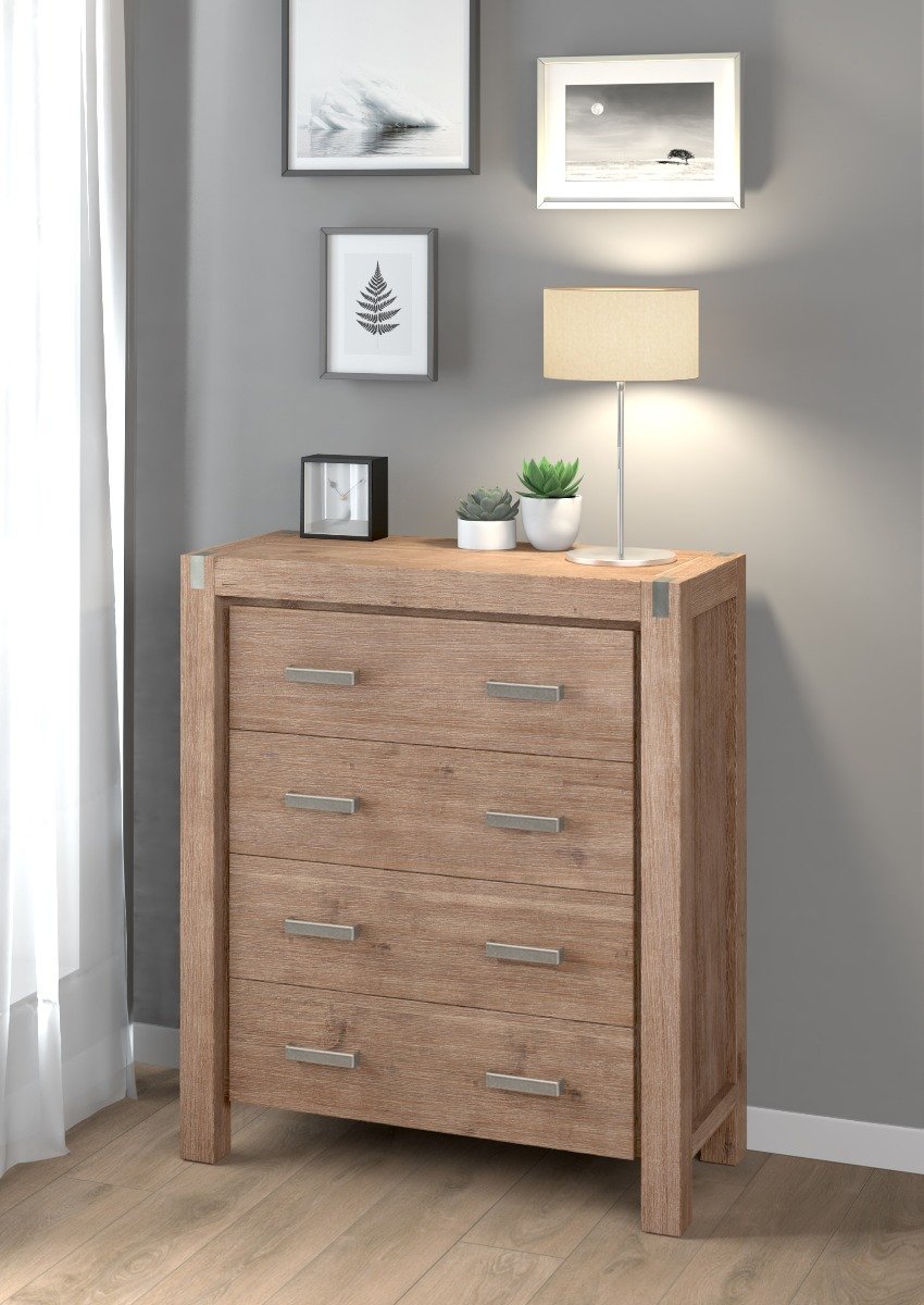 Nowra 4 Drawer Tallboy - Rivercity House & Home Co. (ABN 18 642 972 209) - Affordable Modern Furniture Australia