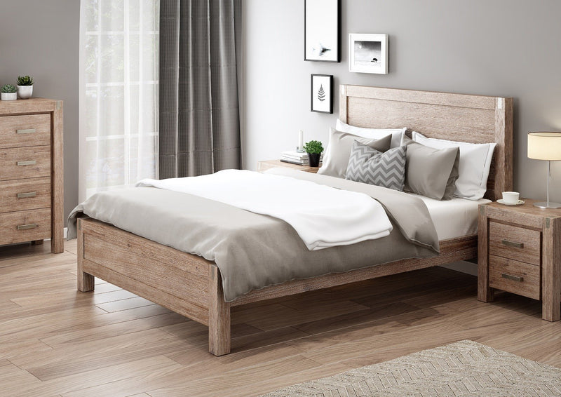 Nowra Wooden Queen Bed Frame natural - Rivercity House & Home Co. (ABN 18 642 972 209) - Affordable Modern Furniture Australia