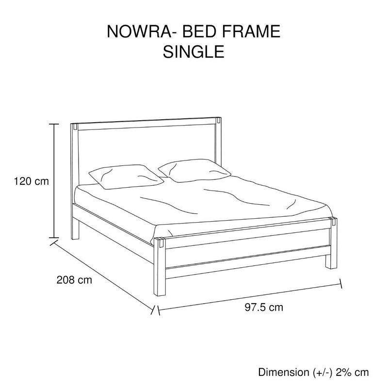 Nowra Wooden Single Bed Frame Natural Oak - Rivercity House & Home Co. (ABN 18 642 972 209) - Affordable Modern Furniture Australia