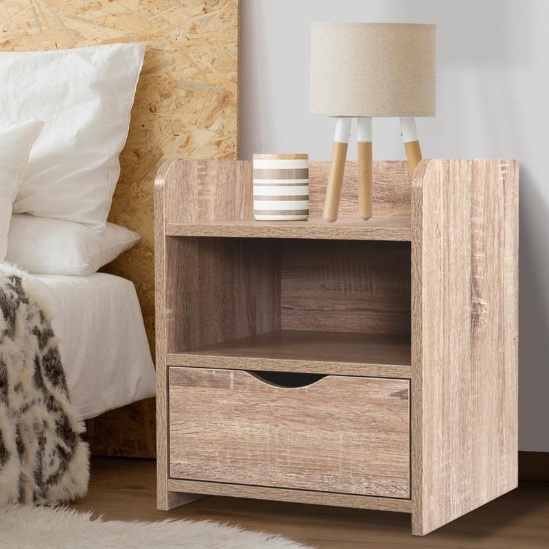 Oak Bedside Table - Furniture > Bedroom - Rivercity House & Home Co. (ABN 18 642 972 209) - Affordable Modern Furniture Australia