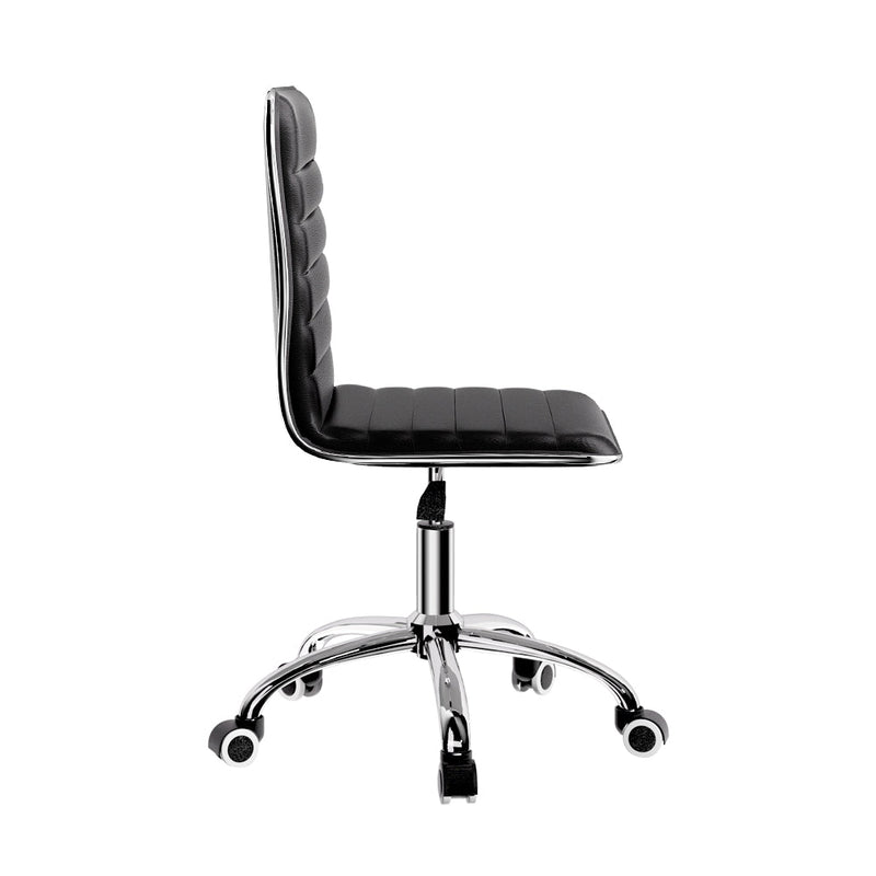 Office Chair Computer Desk Gaming Chairs PU Leather Low Back Black - Furniture > Office - Rivercity House & Home Co. (ABN 18 642 972 209)