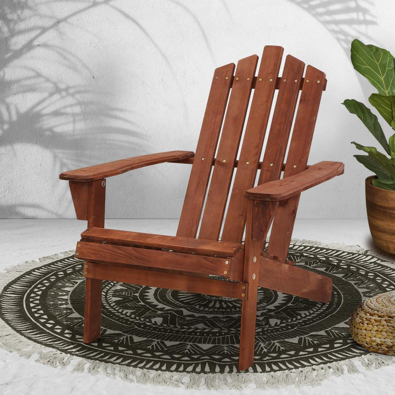 Outdoor Adirondack Style Chair (Brown) - Furniture - Rivercity House And Home Co.