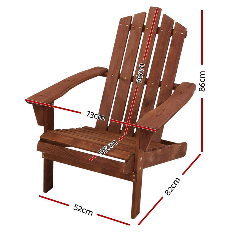 Outdoor Adirondack Style Chair (Brown) - Furniture - Rivercity House & Home Co. (ABN 18 642 972 209) - Affordable Modern Furniture Australia