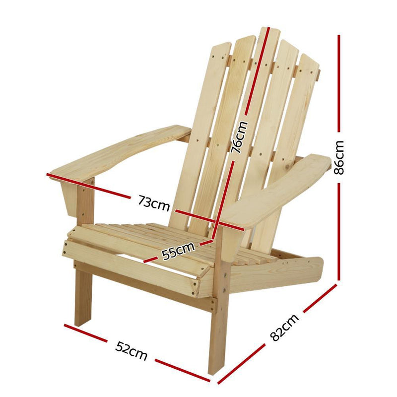 Outdoor Adirondack Style Chair (Light Wood) - Furniture - Rivercity House And Home Co.