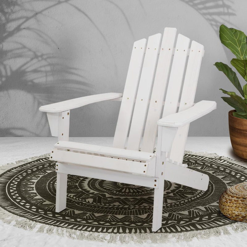 Outdoor Adirondack Style Chair (White) - Furniture - Rivercity House & Home Co. (ABN 18 642 972 209) - Affordable Modern Furniture Australia