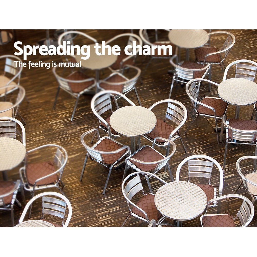 Outdoor Bar Table Adjustable Aluminium Round 70-110cm - Furniture > Outdoor - Rivercity House & Home Co. (ABN 18 642 972 209) - Affordable Modern Furniture Australia