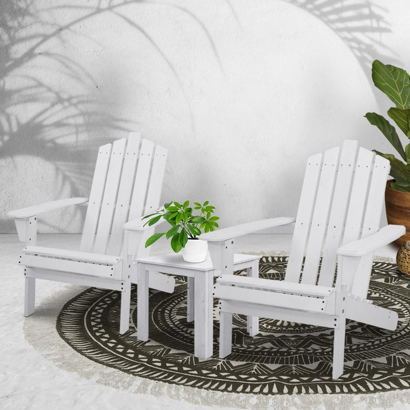 Outdoor Beach Style Lounges & Table Set (White) - Brand - Rivercity House & Home Co. (ABN 18 642 972 209) - Affordable Modern Furniture Australia