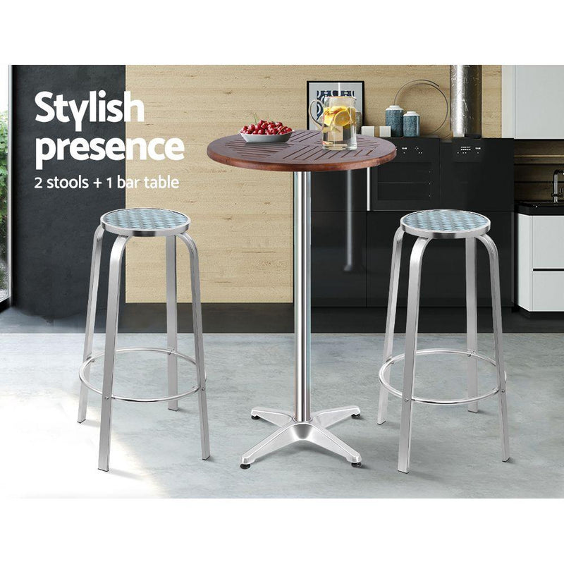 Outdoor Bistro Set Bar Table & Stools - Rivercity House & Home Co. (ABN 18 642 972 209) - Affordable Modern Furniture Australia